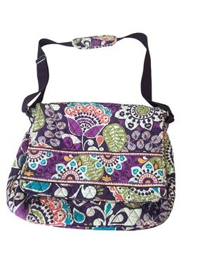 Vera Bradley Purple Floral Quilted Crossbody Messenger